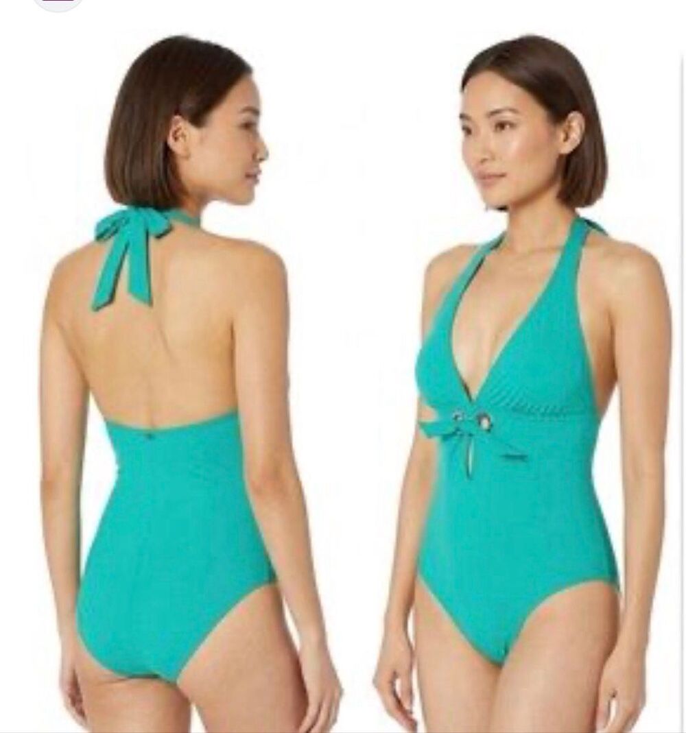 Amoressa Jade Green Venetian Affair Murano One Piece Swimsuit Size 6